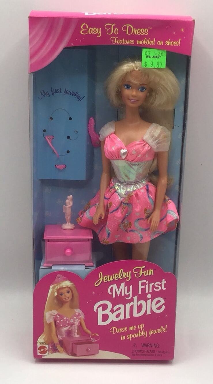 Vintage 1996 My First Barbie Jewelry Fun Cherub Jewelry Box Vanity Mattel 16005